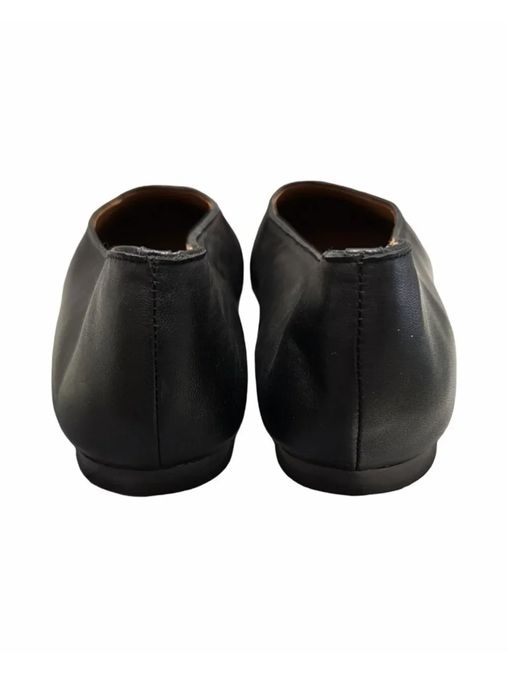 Madewell The Mylie Ballet Flat in True Black Leather Size 12 Minimalist Preppy